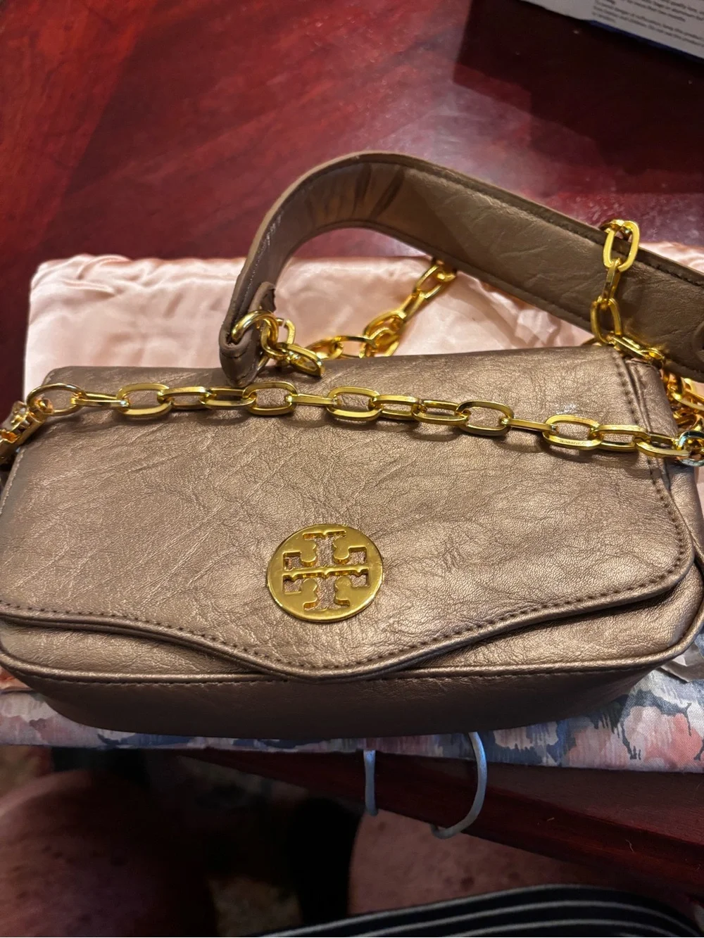 Tory Burch taupe leather